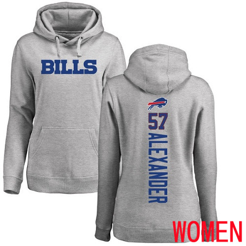NFL Women Buffalo Bills #57 Lorenzo Alexander Ash Backer Pullover Hoodie Sweatshirt